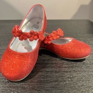 Red Glitter Dress Shoes for Girls- Size 8